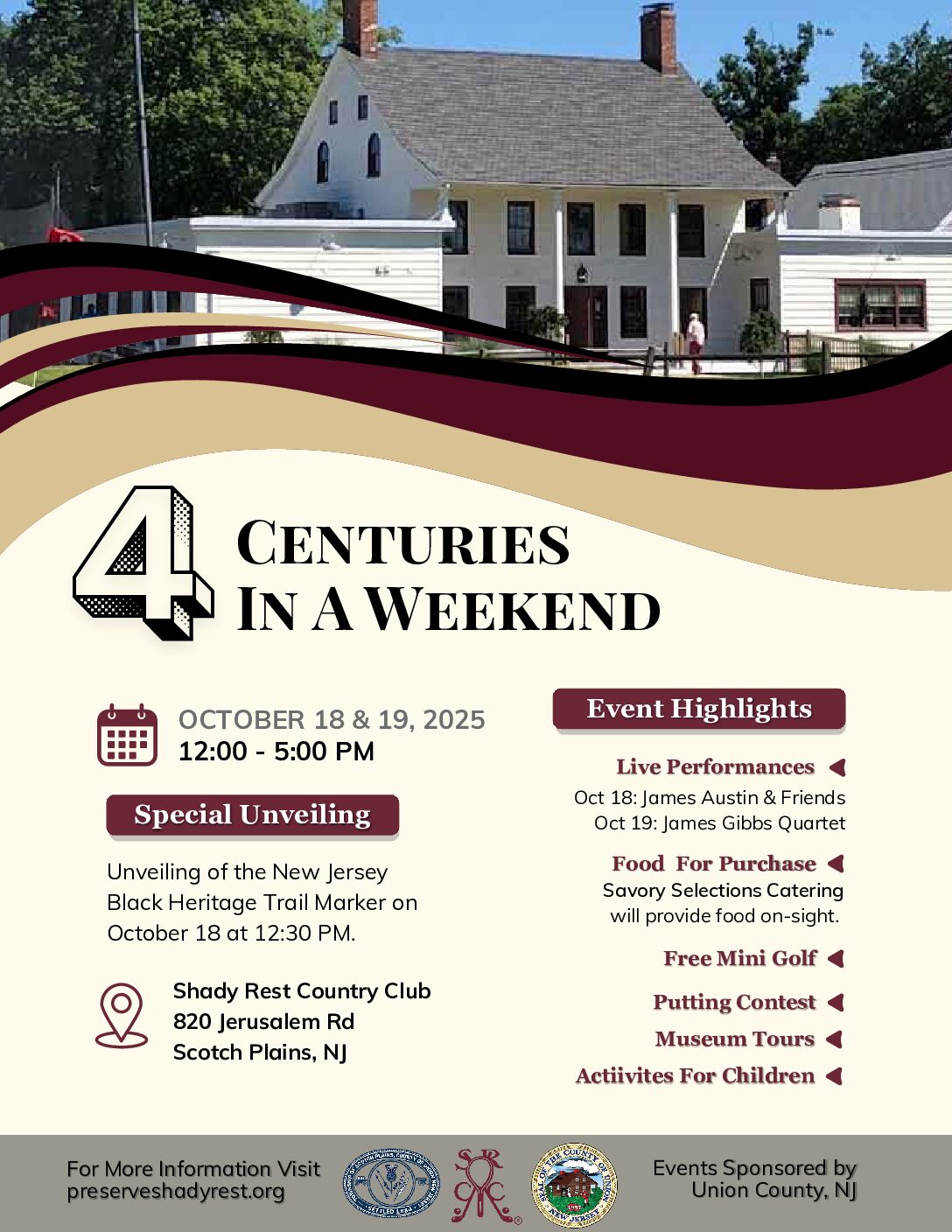 4 CENTURIES IN A WEEKEND, OCTOBER 18TH AND 19TH, 2025