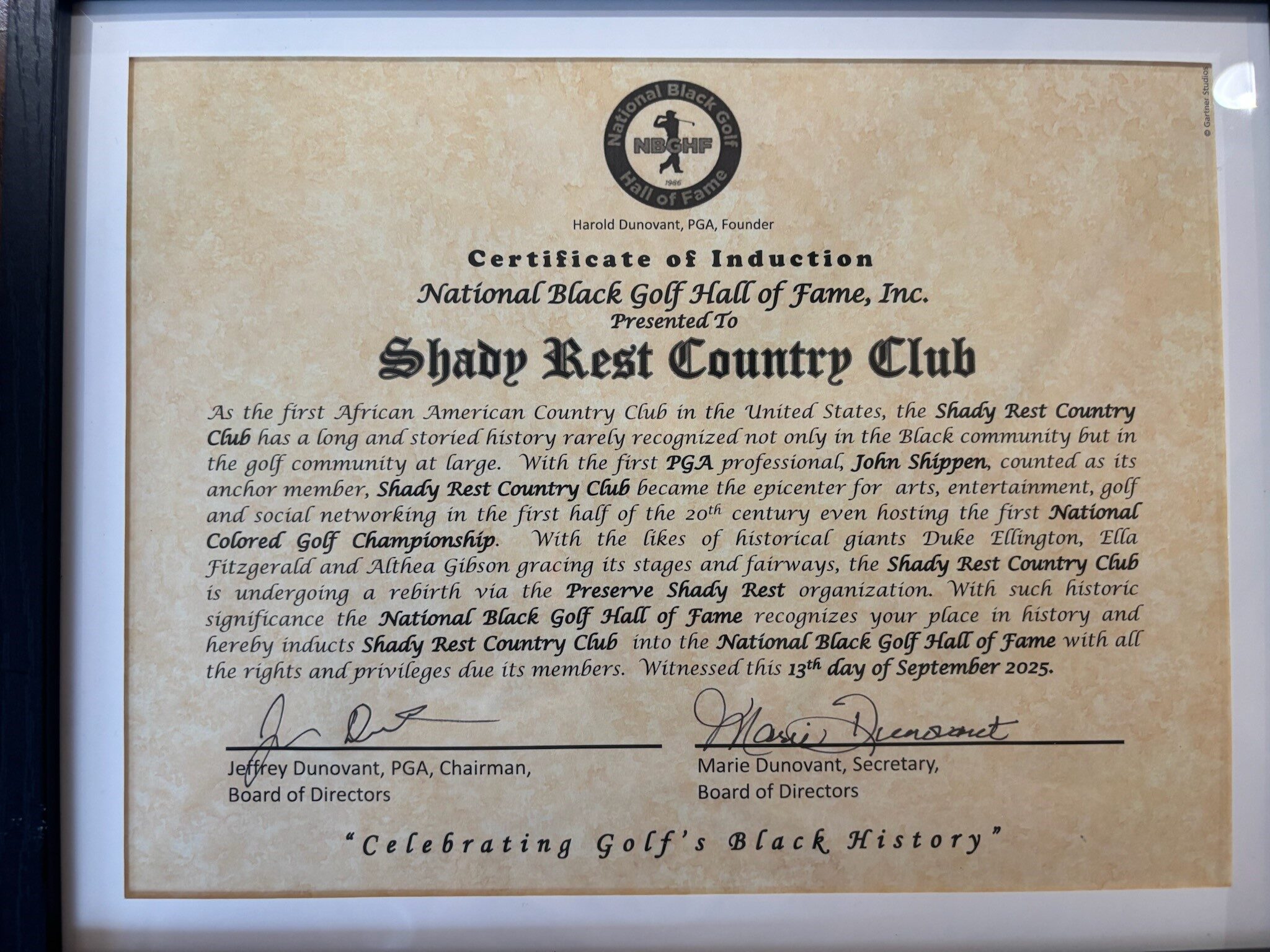 Shady Rest Country Club Has Been Inducted into the National Black Golf Hall of Fame, Class of 2025